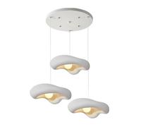 AHQX Lustre à 3 têtes, Lustre de Table à Manger Style wabi sabi Lustre en Forme de Nuage e27 Hauteur réglable en polyéthylène Haute densité Lustre Chambre à Coucher Salon Cuisine Lustre Blanc(A)