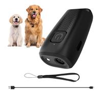 AHRLIC Dispositif anti-aboiement à ultrasons pour chien - Portable - Anti-aboiements - Avec lampe de poche - Répulsif sonique portable pour une utilisation en extérieur - Rechargeable par USB-C (noir)