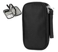 AHRLIC Étui de voyage pour accessoires électroniques, pochette étanche, sac de rangement technique pour disque dur, batterie externe, écouteurs, USB, sac gadget de voyage, organiseur de câbles, noir