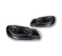 AHRPKAMERD Optique De Phare 2 Pièces Pour VW Pour Golf 6 2009-2012 Phare Avant De Voiture LED Ensemble De Phares Signal DRL Pour Halogène OE Uniquement Feu Avant Voiture(No startup animation)