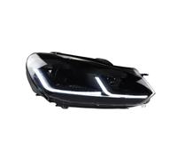 AHRPKAMERD Optique De Phare 2 Pièces Pour VW Pour Golf 6 MK6 Pour TSI Pour GTI 2009-2012 Ensemble De Phares De Voiture Lampes LED Feux De Jour Clignotants Dynamiques Feu Avant Voiture(Smoke)