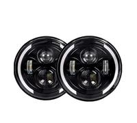 AHRPKAMERD Optique De Phare 2pc Pour Land Pour Rover Pour Defender Pour Voiture Urbaine 80W Noir 7 "phare Led 7 Pouces Phares Ronds Assemblée Feu Avant Voiture(3)