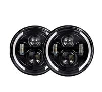 AHRPKAMERD Optique De Phare Pour Lada Pour Niva 4X4 Pour Urban 80W Noir 7 "2 Pièces Phare LED De Voiture 7 Pouces Phares Ronds Assemblée Feu Avant Voiture(3)