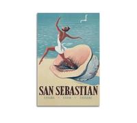 AHSUEWQRUH San Sebastián • Espagne Poster Art mural sur toile Poster moderne Esthétique Art Décor Peinture pour Salon Chambre 60 x 90 cm Sans cadre