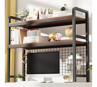 Ahtadums Bibliothèque de Bureau à 3 Niveaux, étagère de comptoir Polyvalente en métal, étagère de Bureau, étagère de Rangement, présentation, Organiseur (Noir, 115cm)