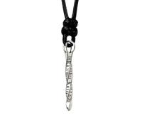 AHTCPO Collier avec Pendentif Time Spear Mobius en Argent Sterling pour Homme et Femme(Pendant+wax cord)