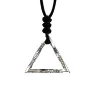 AHTCPO Collier Rétro avec Pendentif en Argent Sterling 925, Motif Ruban de MöBius, Chiffres Romains, pour Homme et Femme, Cordon Noir(Triangle)