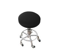 AHTCPO Housses SièGe pour Tabouret Bar Rond, éLastiques ImperméAbles Amovibles, pour Cuisine Manger(Black,2pcs)