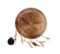 AHUAN Bois Peau De Chèvre Frame Drum pour Les Adultes, Fabriqué à La Main Tambour à Main Avec Un Bâton De Tambour, Exquis Tambour Chamanique Décoration De La Maison(Totem model 50cm)