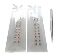 AHUAN Ear Seeds En Cristal Perles Magnétiques Graines D'oreille Bijoux Transparents Réflexologie Graine D'oreille D'acupuncture Pour Un Usage Quotidien Décoratives(Pink-White - 40pcs)