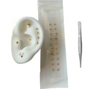 AHUAN Ear Seeds En Cristal Perles Magnétiques Graines D'oreille Bijoux Transparents Réflexologie Graine D'oreille D'acupuncture Pour Un Usage Quotidien Décoratives(Gold - 20pcs)