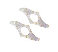 AHUAN Fleur Séchée Bague de Lecture, 2 Pièces Transparente Porte Page de Livre Portable pour La Chambre, Balcon Accessoires de Lecture Porte Page Livre Pouce(Flower A)