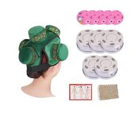 AHUAN Tête Boîte de Moxibustion Carte des Points D'acupuncture, Boîte En Cuivre Multifonctionnel Coffret de Moxibustion Portable Moxa Box(5 Steel Box Set B)