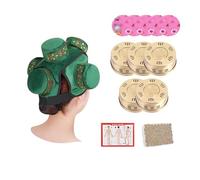 AHUAN Tête Boîte de Moxibustion Carte des Points D'acupuncture, Boîte En Cuivre Multifonctionnel Coffret de Moxibustion Portable Moxa Box(5 Copper Box Set B)