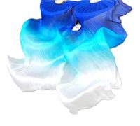 AHUFGN Eventail de Danse Orientale Éventail en Soie véritable for Femmes, 1 Paire, Fans de Performance Danse du Ventre, dégradé Couleur, Pratique Danseuse Longue(Color 19,180x90cm)