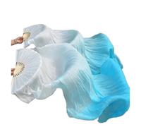 AHUFGN Eventail de Danse Orientale Éventail en Soie véritable for Femmes, 1 Paire, Fans de Performance Danse du Ventre, dégradé Couleur, Pratique Danseuse Longue(Color 3,180x90cm)