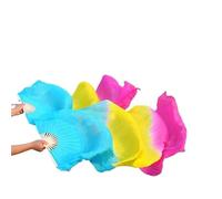 AHUFGN Eventail de Danse Orientale Éventails Longs colorés allongeant Les voiles Ventilateur en Soie Accessoires de Performance sur scène Femmes Poche Danse du Ventre(Color-04)