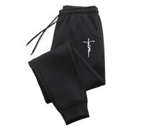 AHUFGN Jogging Femme Pantalon de Jogging Polyvalent, Simple, Confortable et décontracté, idéal for Le Fitness(Black,L)