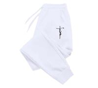 AHUFGN Jogging Femme Pantalon de Jogging Polyvalent, Simple, Confortable et décontracté, idéal for Le Fitness(White,M)