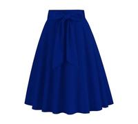 AHUFGN Jupe Plissée Short Skirt Womens Casual High Waisted Wide Leg Skirts Summer Pleated Short(Blue 1,XX-Large)