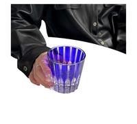 AHUFGN Verre a Whisky 200ml Star Diamond Cut Rock Cup Household Water Glass For Bar Party Colored Crystal(Dark blue)