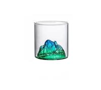 AHUFGN Verre a Whisky Whiskey Glass Mountain Crystal 180/300ml Round Transparent Suitable For Drinking WhiskeyCognacCocktail(300ml cyan)