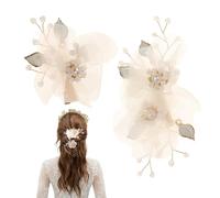 Ahuuen Barrettes à Cheveux Perles 2 Pièces - Pinces À Cheveux Décoratives Pour Femmes | Design Vintage Mignon avec Perles Classiques pour Mariage Formel Demoiselle d'Honneur Adolescente