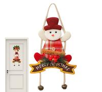Ahuuen Bonhomme de neige Père Noël en peluche | Bonhomme de neige en peluche avec clochettes | Décoration d'intérieur pour chambre à coucher, couloir, cuisine, jardin, fenêtre de salon