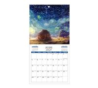 Ahuuen Calendrier mural mensuel | Calendrier mural mensuel avec illustrations de scènes - Joli planificateur pour , enseignants, appartement, chambre, maison, salle de classe, école, collège