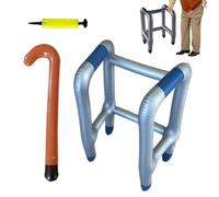 Ahuuen Canne Et Déambulateur Gonflable,Accessoire Déguisement Canne Cadre Marche - Accessoire Faux Déambulateur Blague Pour Halloween Adultes Fête Carnaval Père