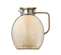 Ahuuen Carafe d'Eau en Verre,Pichet à Boisson en Verre 2,5 L | Récipient d'Eau avec Couvercle en Acier Inoxydable pour Réfrigérateur, Café, Jus, Lait, Boissons Froides, en Maison, Cuisine, Bureau,
