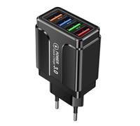 Ahuuen Chargeur USB | Voyage Chargeur Murale Europeen USB Type C,Station Internationale Charge Rapide 4 Ports pour Téléphone Allemagne Italie Espagne