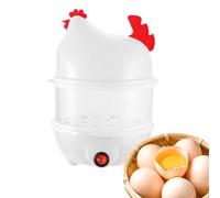 Ahuuen Cuiseur à Œufs,Cuit-Vapeur Double Étage Pour Repas - Décoratif en Forme de Poule pour, Adultes, École, Salle de Sport, Maison, Cuisine, Petit-Déjeuner, Cuisine, Éclosion et Restaurant