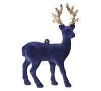 Ahuuen Décorations de Noël Renne Flocké, Ornement de Fêtes Renne et Élan, Pendentif pour Arbre de Noël Décoration de Table Cheminée Étagère Intérieur Hiver
