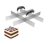 Ahuuen Découpeur à Gâteau pour Parts Égales,Diviseur de Gâteau Carré en Acier Inoxydable avec Poignée - Pour Flan Riz Pâtisserie - Pour Anniversaire Pique-Nique Maison Flan Noces Fondant