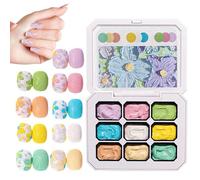 Ahuuen Gel Pour Peinture d'Ongles | Gel Coloré | Palette de 9 Couleurs pour Manucure Décoration Dessin Modelage Sculpture Femmes Filles