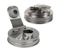 Ahuuen Lot de 2 couvercles hermétiques en acier inoxydable pour bocaux de conserve, pour salade, vinaigrette, boissons, yaourt, repas, farine, bonbons, biscuits, café