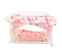 Ahuuen Maison pour Hamster | Habitat Nid Cabane Abri pour Petits Animaux - Abri avec Porte en Pompons Doux pour Souris Lapin Chinchilla Gerbille