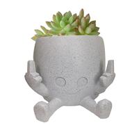 Ahuuen Pot De Fleurs Souriant | Pot De Fleurs pour Doigt d'honneur | Pot De Fleurs De Jardin en Résine | Jardinières Succulentes en Résine D’Art | Expression Amusante | Décoration De Jardin