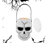 Ahuuen Seau à Bonbons Squelette - à Bonbons d'halloween,Pot Crâne avec Anse pour Décoration Gothique Fête Mariage Adulte