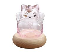 Ahuuen Tirelire en Verre Transparent | Banque d'Épargne Décorative pour Économiser de l'argent - Bocal d'Épargne en Forme de Chat, Conteneur Portable pour Pièces Dorées pour Table ou Bibliothèque