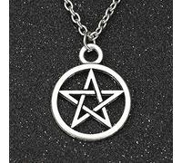 Ahuyongqing Co.,ltd Collier Supernatal DS Collier Pentacle Pentacle Que Argent Couleur Amulette Pendentif Vintage Rétro Bijoux Pendentif Collier Filles Garçons Cadeau