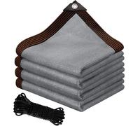 AHWEKR Brise Vue pour Balcon Store LatéRal Pare-Soleil Brise-Vue Résistance à la déchirure avec Trous et Rope Balcon Protection Sun Gris 4.9x3cm