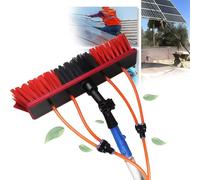 AHWEKR Brosse de Lavage Télescopique 7 m avec Arrivée Eau - Nettoyer Panneaux Solaires, Vitres, Façades et Véhicules - Kit Complet 2 en 1 - avec Tuyau, Raccord Universel - Brosse de 35 cm