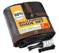 AHWEKR Filet D'ombrage - Filet Ombrage Exterieur de 90%,Résistant aux UV - avec Bordure,avec œillets,Facile à Suspendre,Toile Ombrage pour Voiture,Jardin, Serre,Camping,3.4mx6.1m