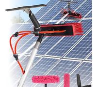 AHWEKR Kit Nettoyage sans Effort Hauteurs Jusqu'à 7 m - Perche Télescopique à Eau avec Brosse 55 cm - Nettoyage Panneaux Photovoltaïques, Vitres et Façades