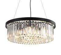 AHXIAOZN Lustre en Cristal Moderne, 60cm Lampe à Pendentif en Cristal Rond, Postmoderne Chandelier pour salle à manger, cuisine, salon, chambre, couloir, café, bar