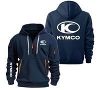 AHYAOFA Sweats à Capuche pour Homme Pull à Demi-Zip pour K.y.m.c.o Entraînement Course à Pied Pull Sweat à Capuche Actif avec Poches Sweat à Capuche Manteau à Capuche Navy-2 Samll