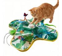 AHYDFSR Jouet Chat, 2026 Nouveau Jouet Interactif pour Chat, Plumes Mobiles Dissimulées, Jouet pour Chat à 3 Modes, Rechargeable, Chant d'oiseaux Réaliste