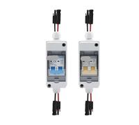 AHYLN Boîtier de combinaison photovoltaïque IP65 avec disjoncteur - Configuration 2 voies, 1 entrée et sortie CC, comprend des fils assortis .0426